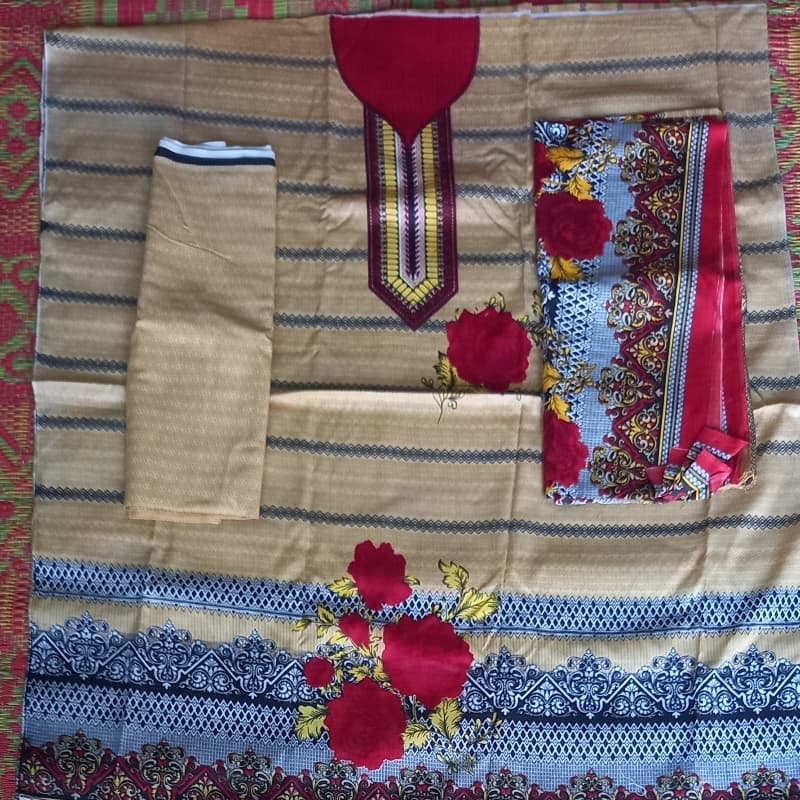 Marina print gala Collection with same dupatta & print trouser