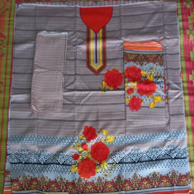 Marina print gala Collection with same dupatta &print trouser