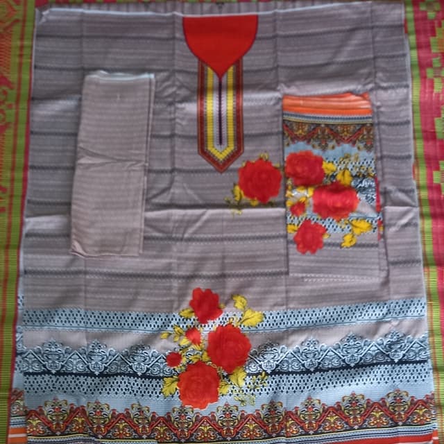 Marina print gala Collection with same dupatta &print trouser